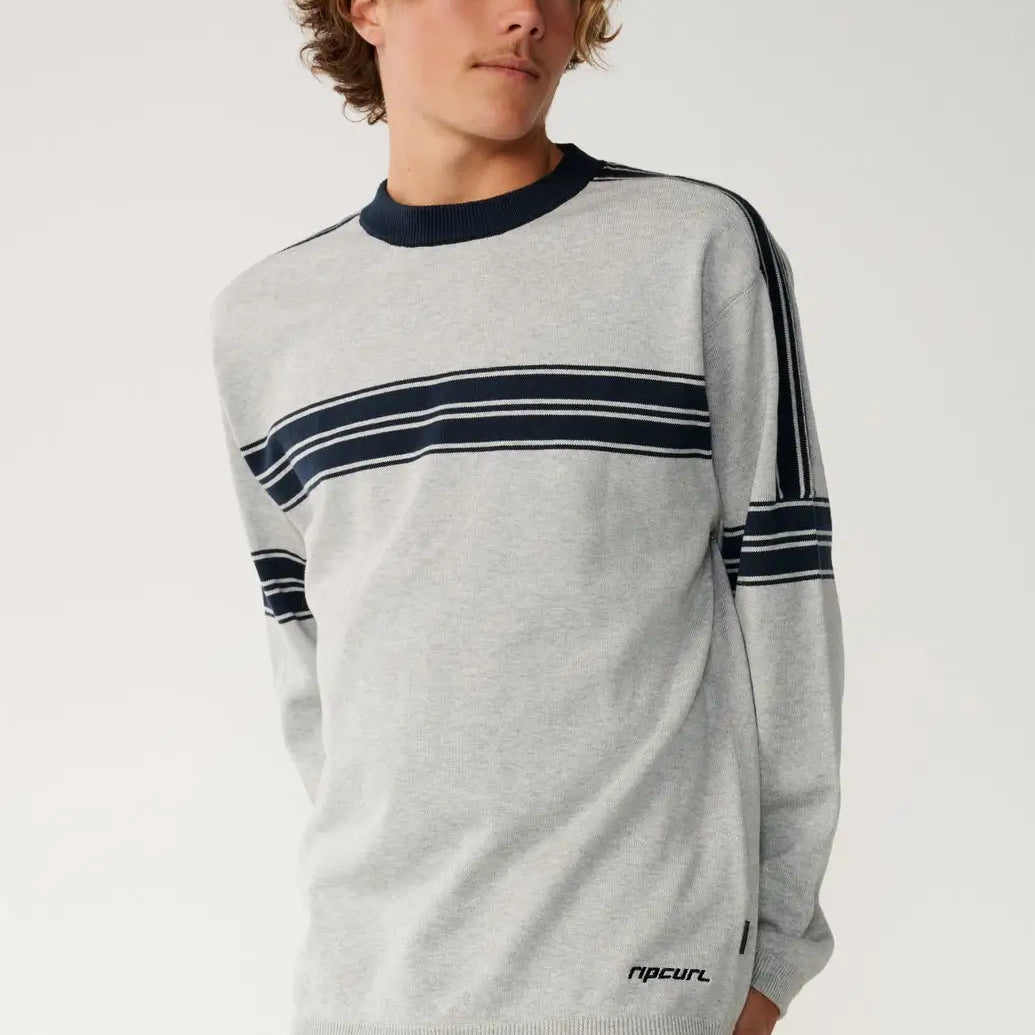 Rip Curl Mens Sweater Archive Twu Stripe Crew Knit