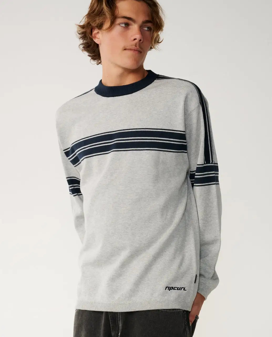 Rip Curl Mens Sweater Archive Twu Stripe Crew Knit