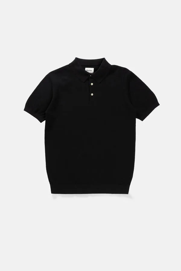 【BAON】[unisex] Curron Twist Collar Short Sleeve Knit Rhythm Mens Knit Textured Polo