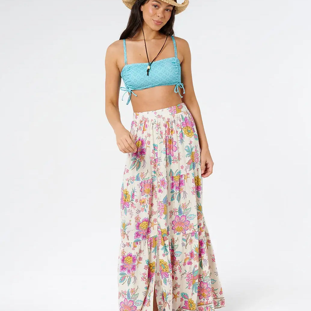 Rip Curl Womens Skirt Half Moon Bay Button Thru Maxi