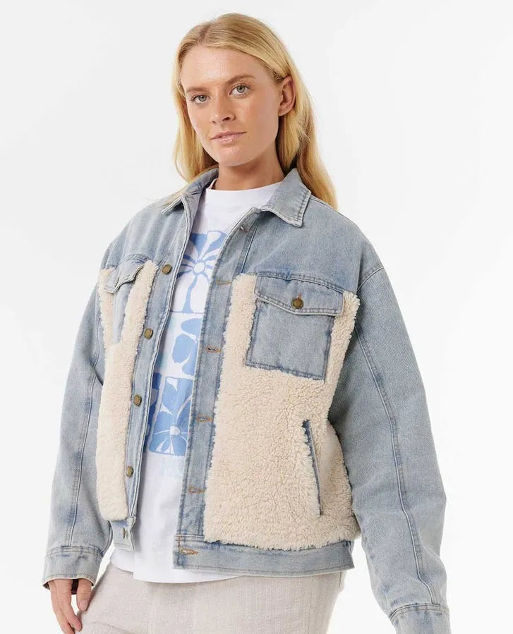 Rip Curl Womens Jacket Cruisin' Sherpa Denim