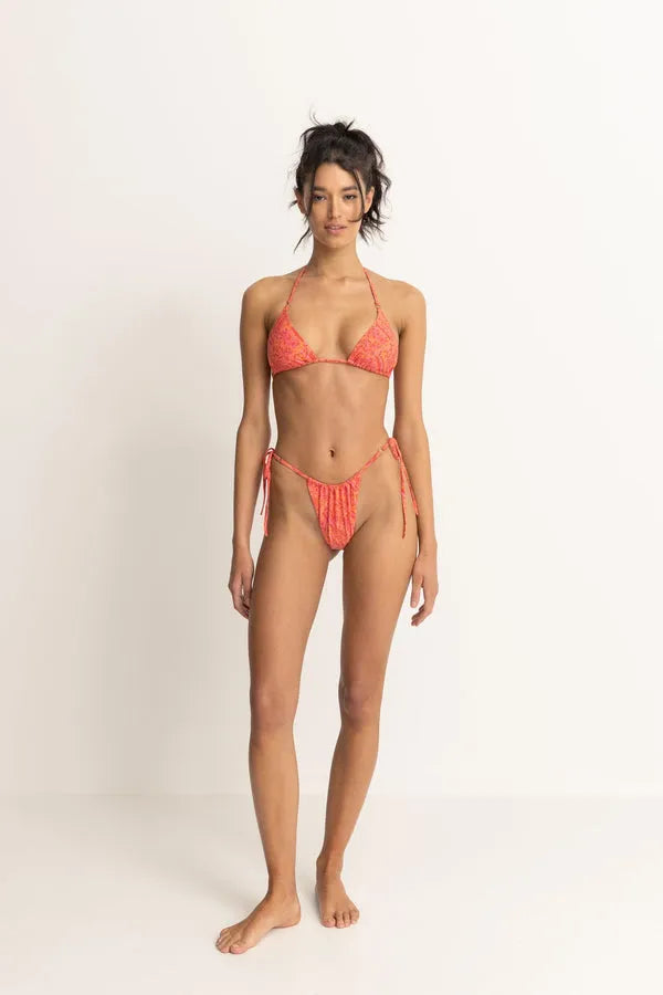 Rhythm Womens Bikini Bottoms Adia Paisley Gathered Tie Side Itsy