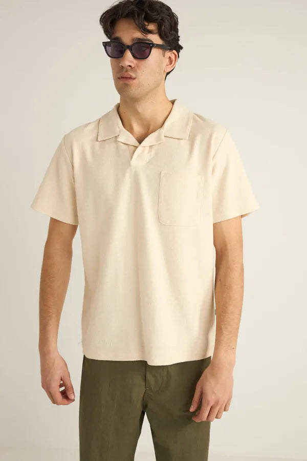 Rhythm Mens Knit Vintage Terry Polo