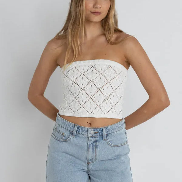 Rhythm Womens Shirt Islander Strapless Knit Top