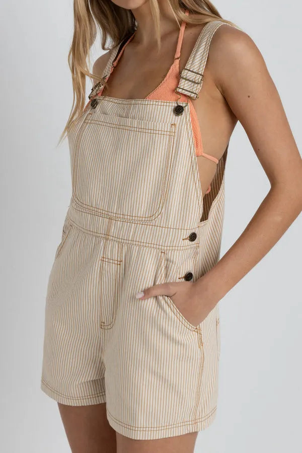Rhythm Womens Overall Willa Stripe Short Overall