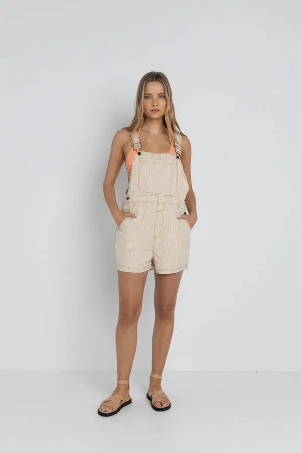 Rhythm Womens Overall Willa Stripe Short Overall