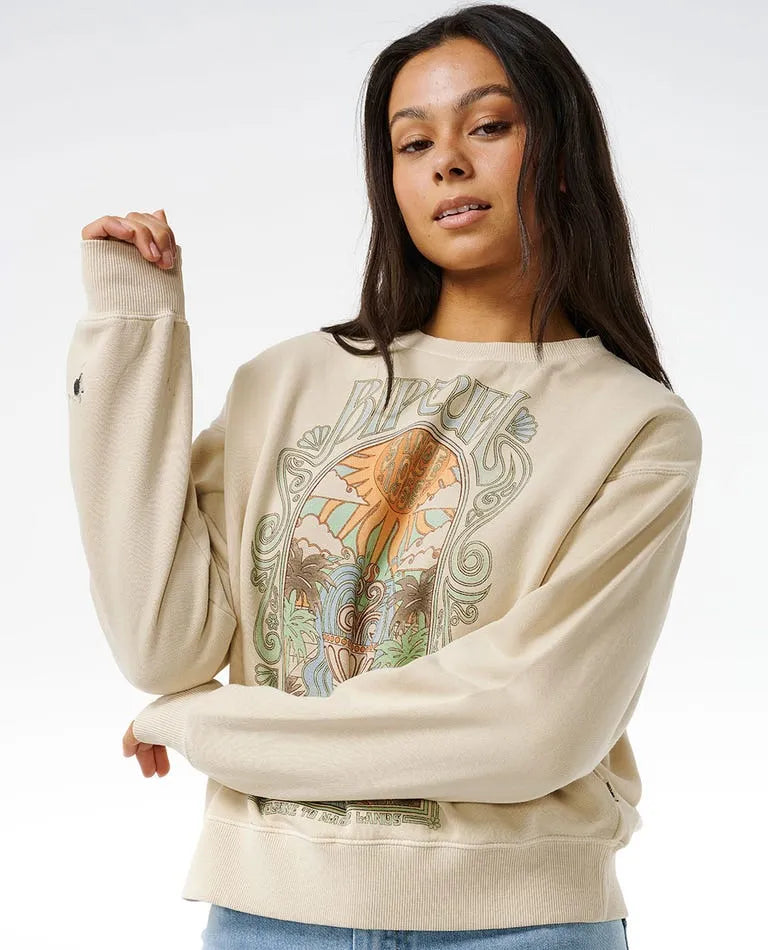 Rip Curl Womens Sweatshirt Santorini Sun Relaxed Crew