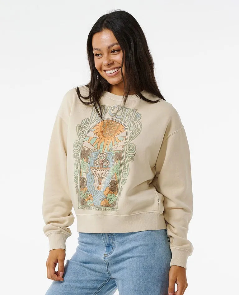 Rip Curl Womens Sweatshirt Santorini Sun Relaxed Crew