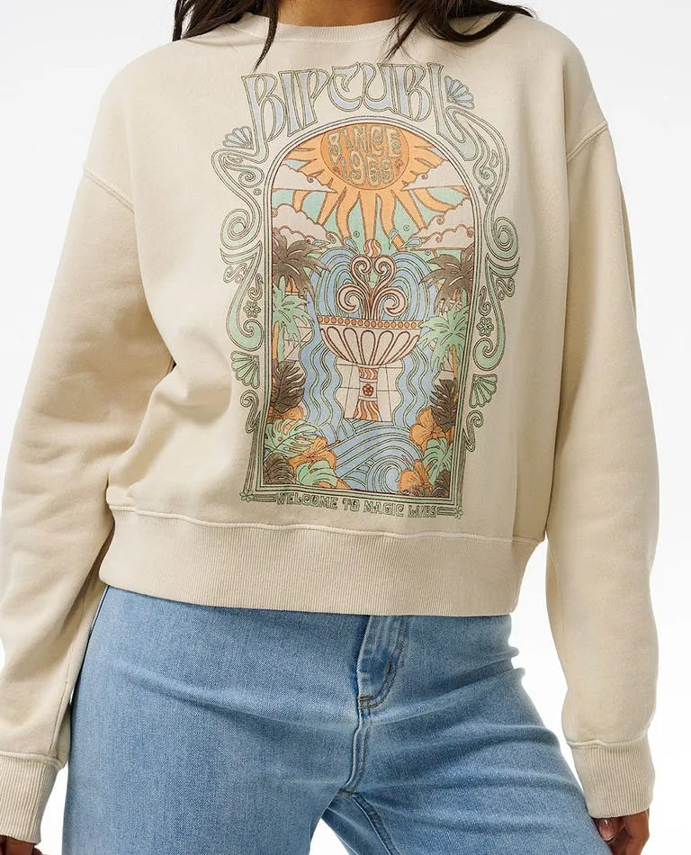 Rip Curl Womens Sweatshirt Santorini Sun Relaxed Crew