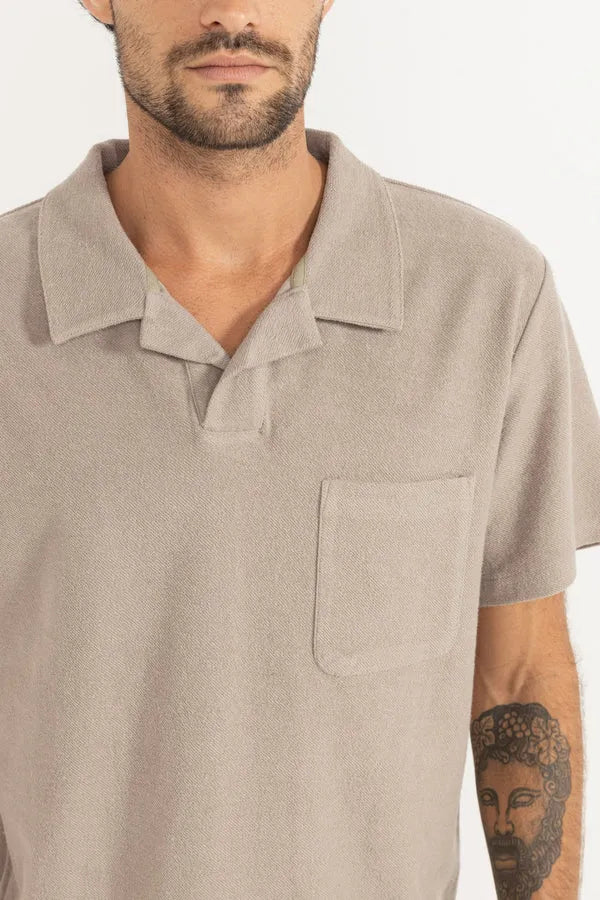Rhythm Mens Knit Vintage Terry Polo