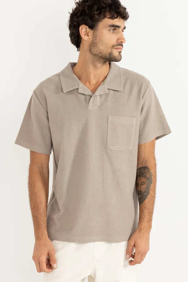 Rhythm Mens Knit Vintage Terry Polo