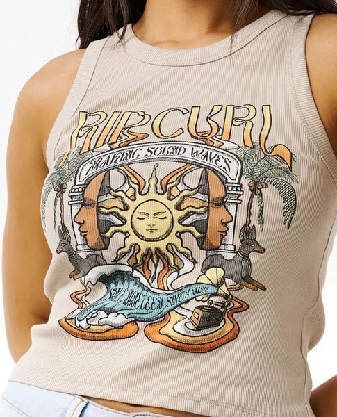 Rip Curl Womens Tank Top Sounds Wave Ribbed