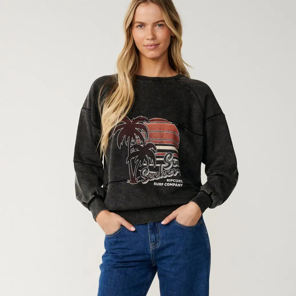 Rip Curl Womens Sweatshirt Seeker Raglan Standard Crew
