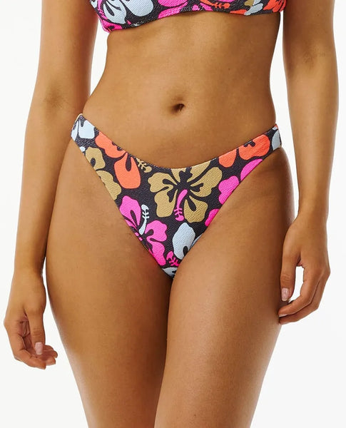 Rip Curl Womens Bikini Bottoms Hibiscus Heat Hi Cut Cheeky Coverage