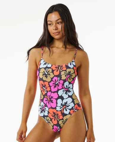 Rip Curl Womens Swimsuit Hibiscus Heat Cheeky Coverage One Piece