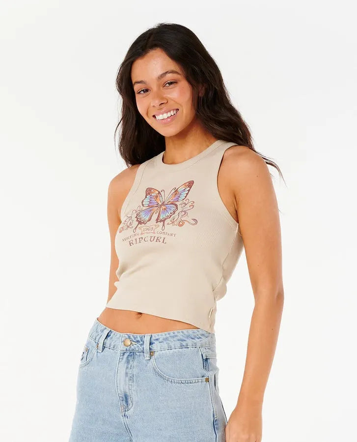 Rip Curl Womens Tank Top Butterfly Rib
