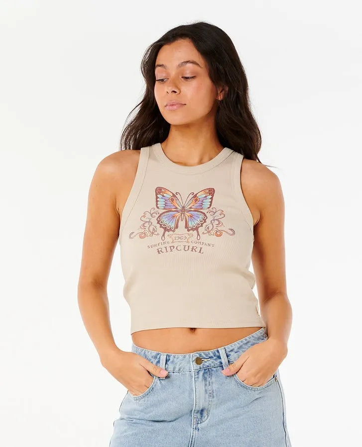 Rip Curl Womens Tank Top Butterfly Rib