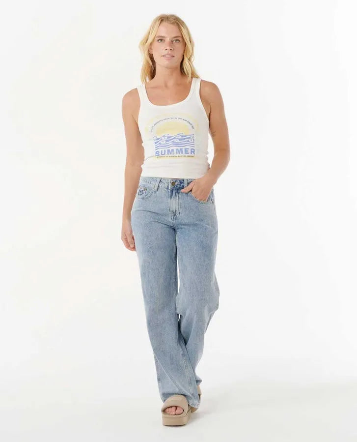 Rip Curl Womens Tank Top Summer Standard Ribbed