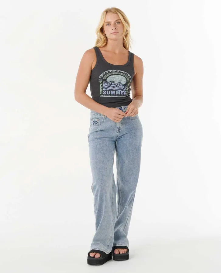 Rip Curl Womens Tank Top Summer Standard Ribbed