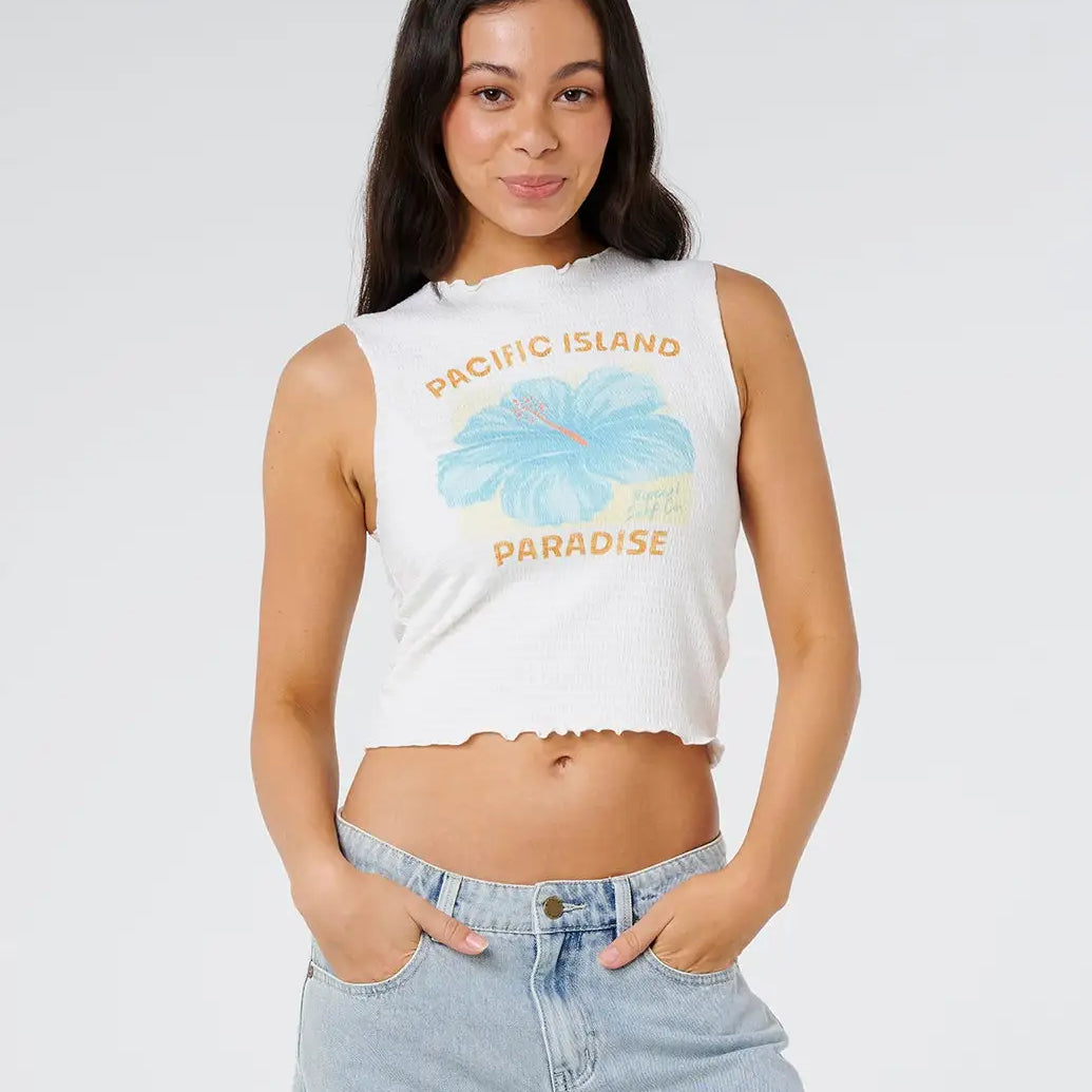 Rip Curl Womens Tank Top Topanga Canyon Shirred Tank