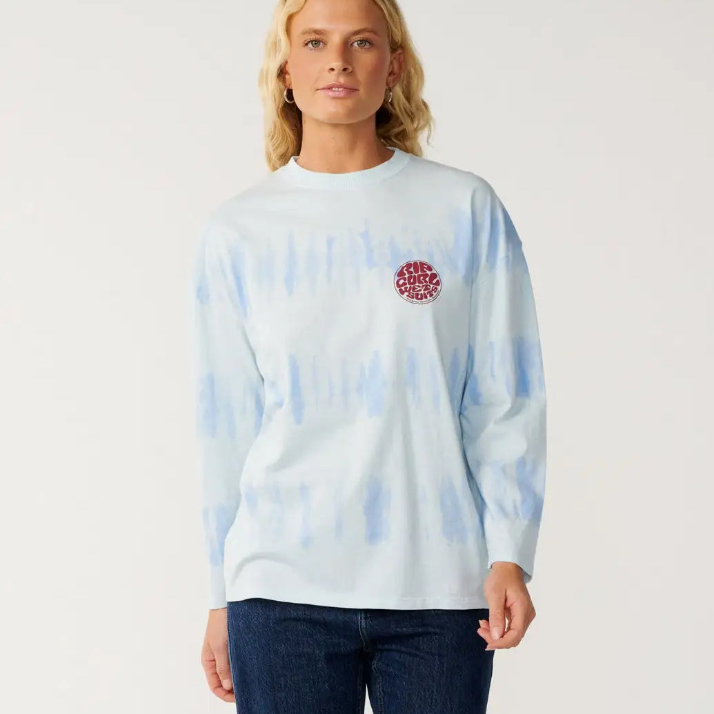Rip Curl Womens Shirt Stephanie Gilmore Tie Dye Long Sleeve Oversized Tee