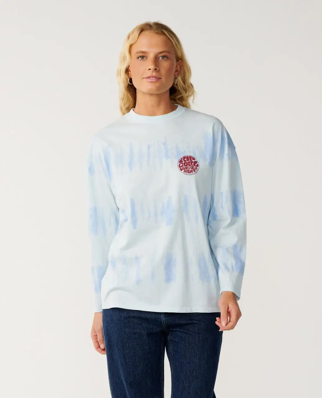 Rip Curl Womens Shirt Stephanie Gilmore Tie Dye Long Sleeve Oversized Tee