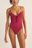 Rhythm Womens Swimsuit Isla Rib Tie Front One Piece