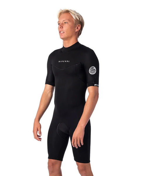 Rip Curl Men's Dawn Patrol 2mm Short John Wetsuit Black 2025 Rip