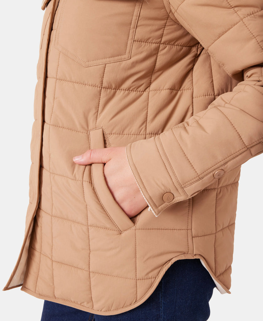 Roxy Womens Snow Layers Alpine Quilted Shacket