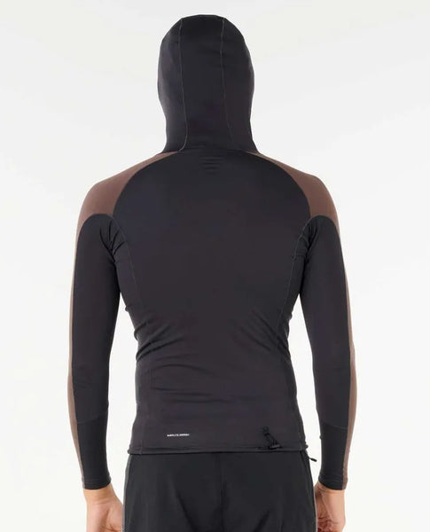 Rip Curl Mens Rashguards Search UPF Performance Long Sleeve Hood