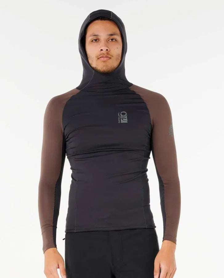 Rip Curl Mens Rashguards Search UPF Performance Long Sleeve Hood
