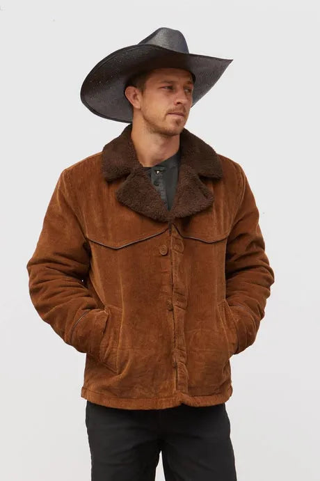 Brixton Mens Jacket Wallace Sherpa Lined Corduroy