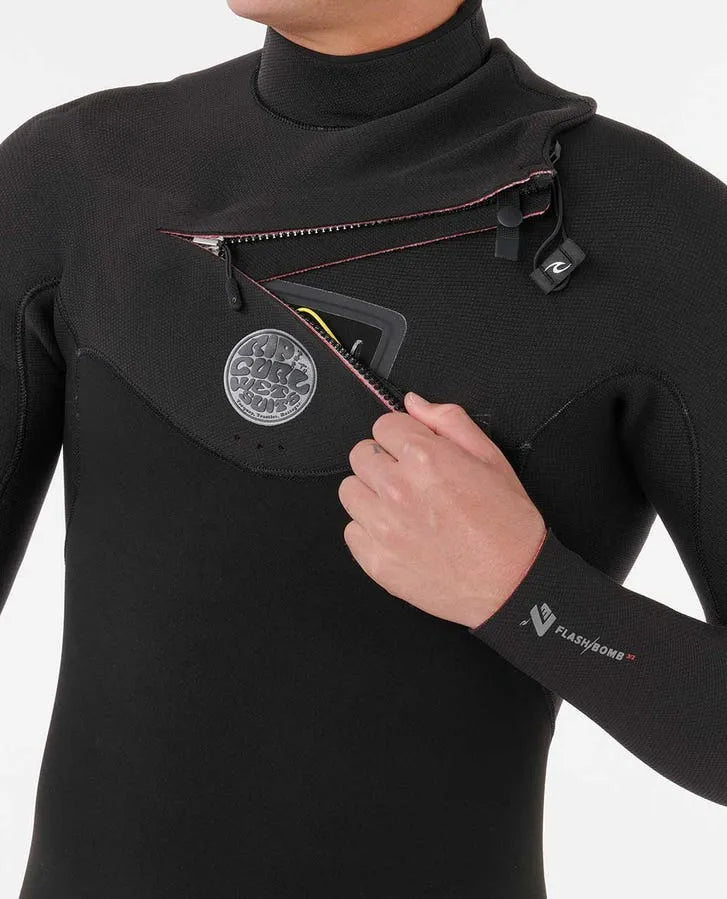 Rip Curl Mens Wetsuit Flashbomb 4/3 Chest Zip Fullsuit