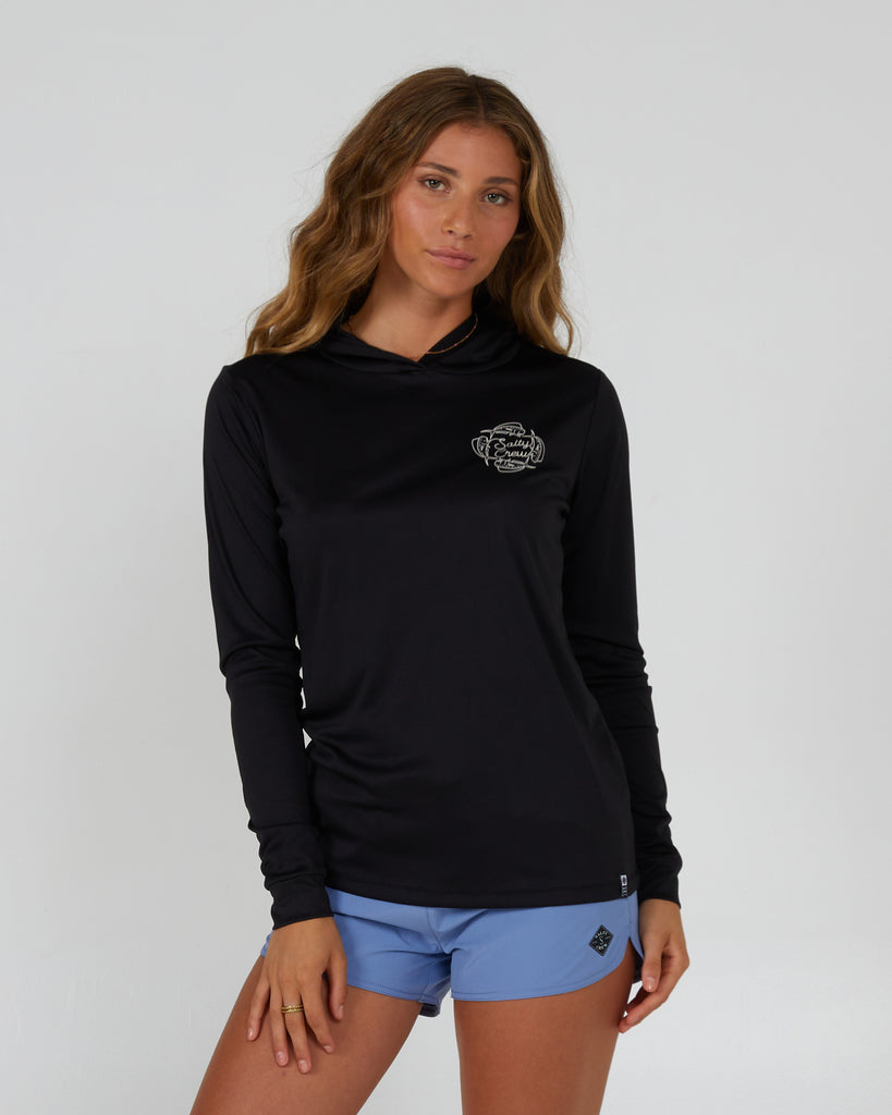 Salty Crew Womens Shirt Drawn In Circles Hooded Sunshirt