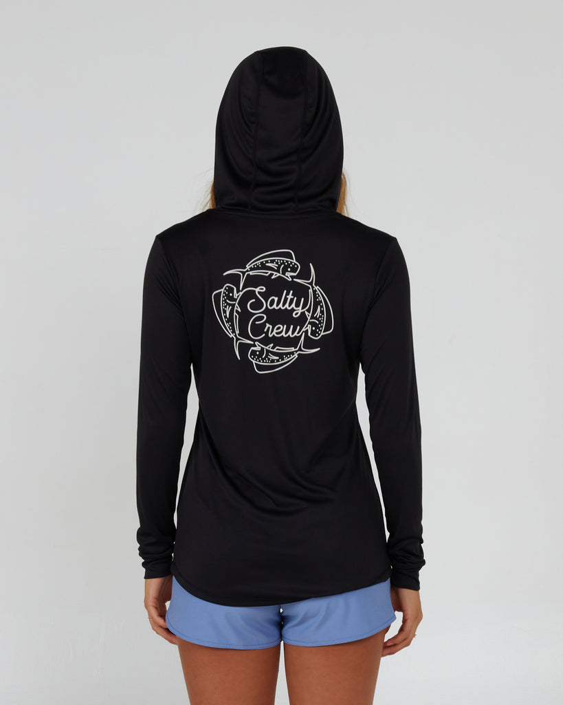 Salty Crew Womens Shirt Drawn In Circles Hooded Sunshirt