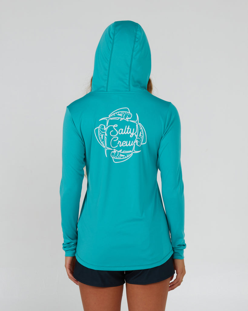 Salty Crew Womens Shirt Drawn In Circles Hooded Sunshirt