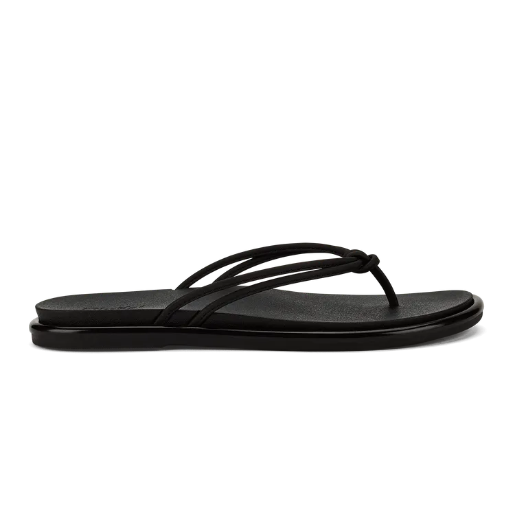 Olukai womens black sandals discount