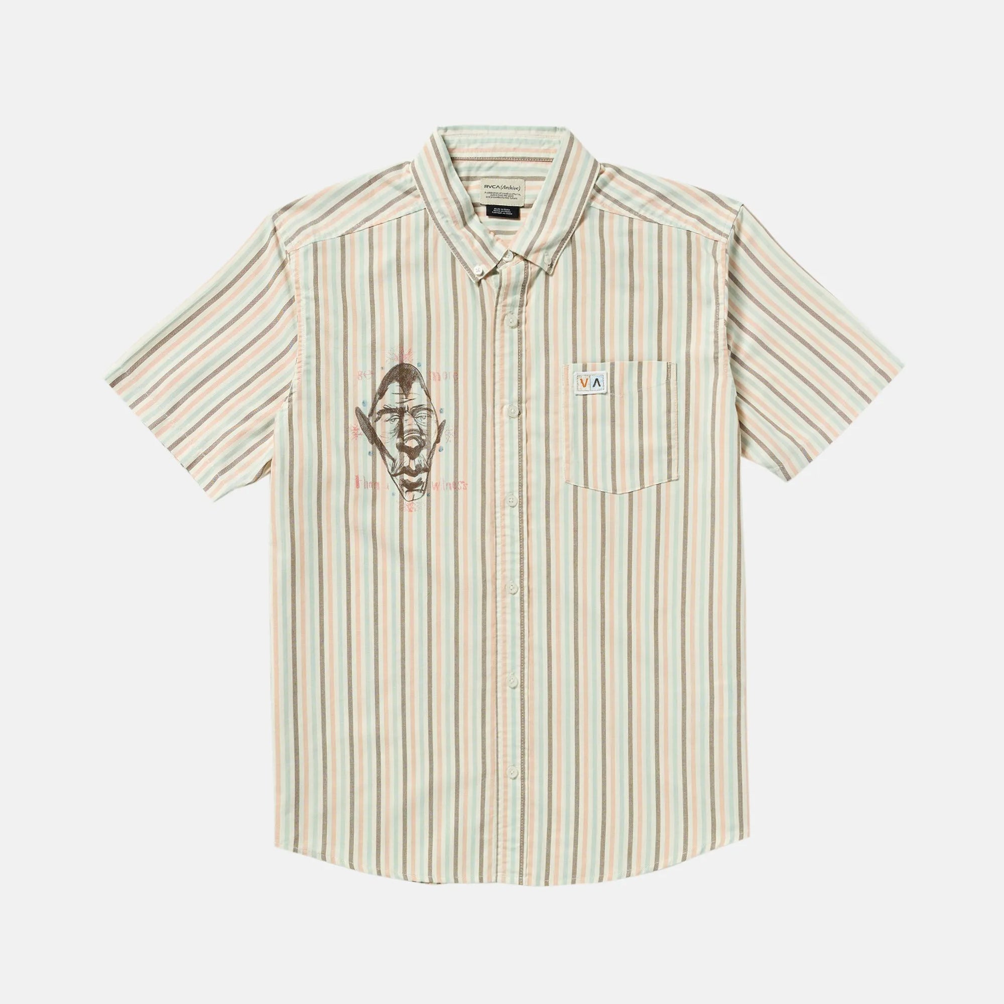 RVCA Mens Woven Jacobs Archive Stripe