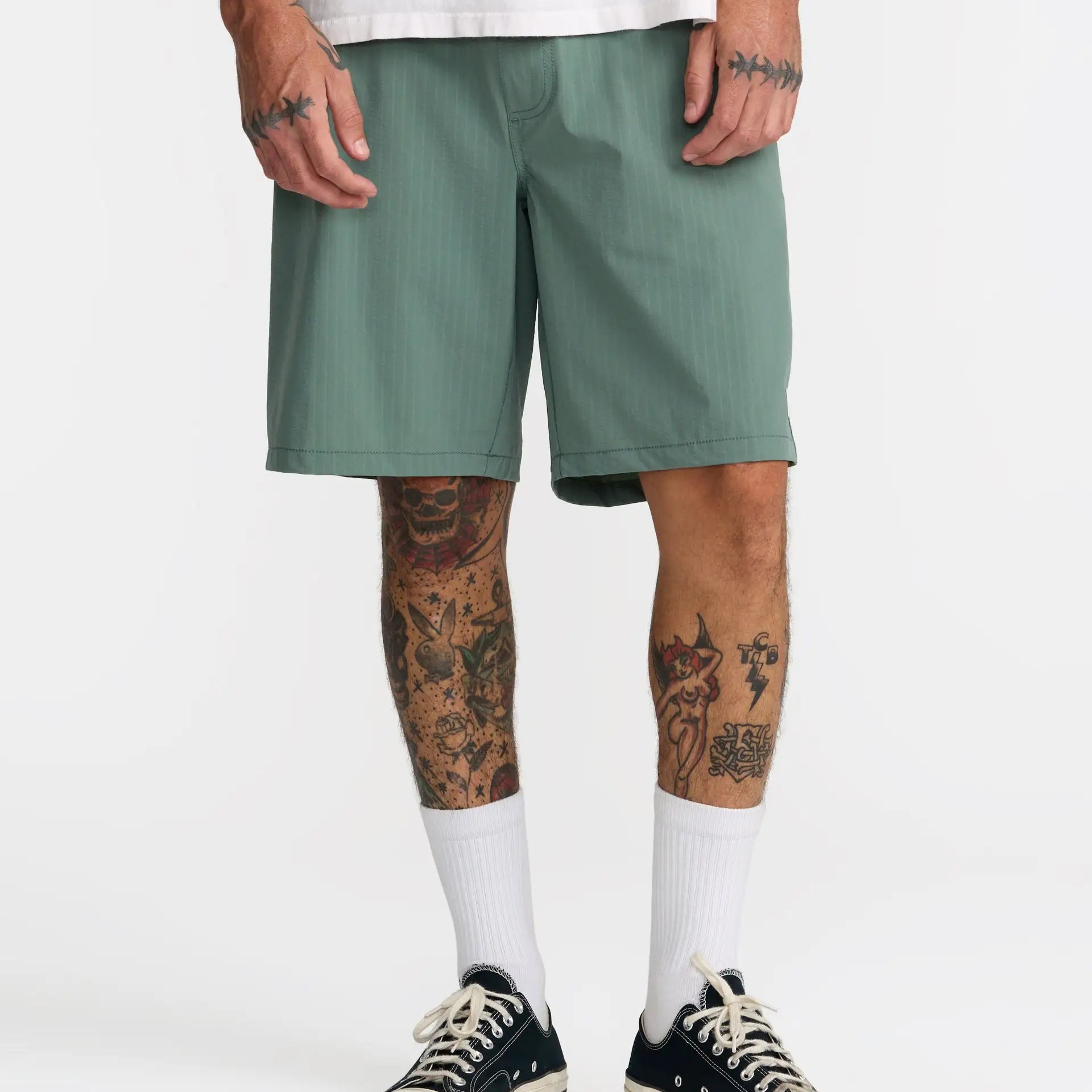 RVCA Mens Shorts VAcancy Ghost Stripe 19"