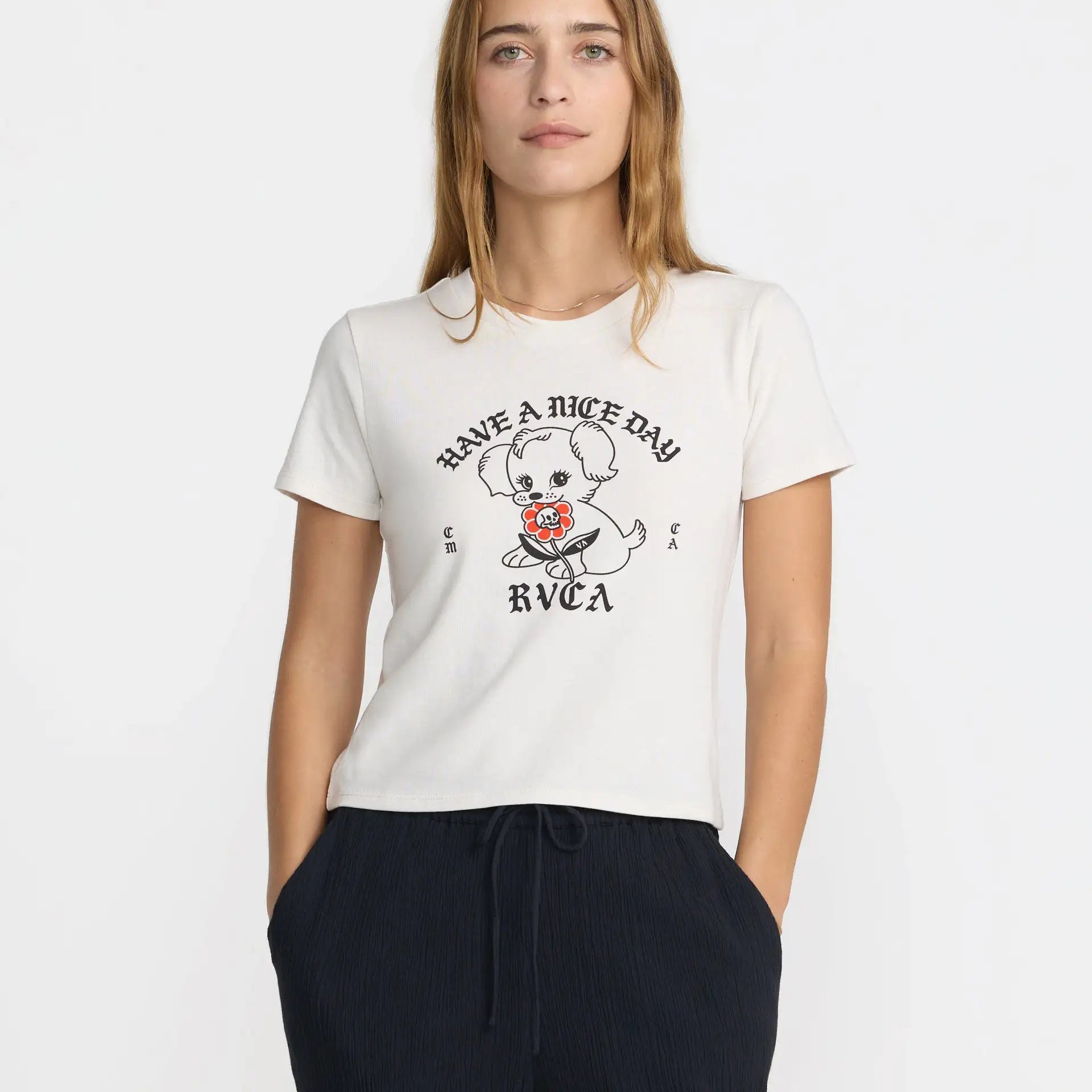 RVCA Womens Shirt Nice Day Shrunken Tee
