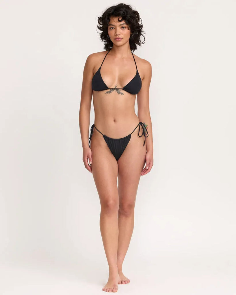 RVCA Womens Bikini Top Solid Halter Triangle