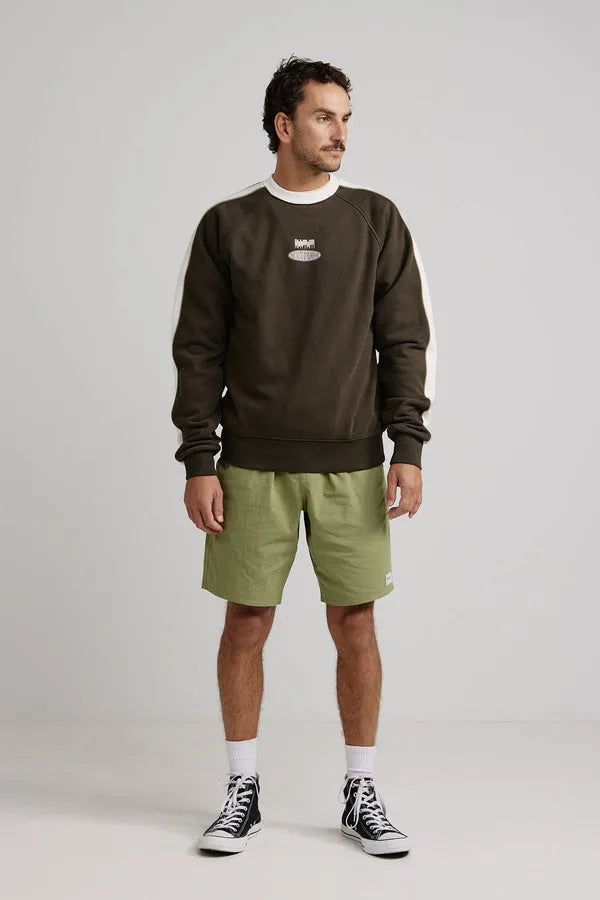 Rhythm Mens Sweatshirt Heavyweight Pinstripe Crew