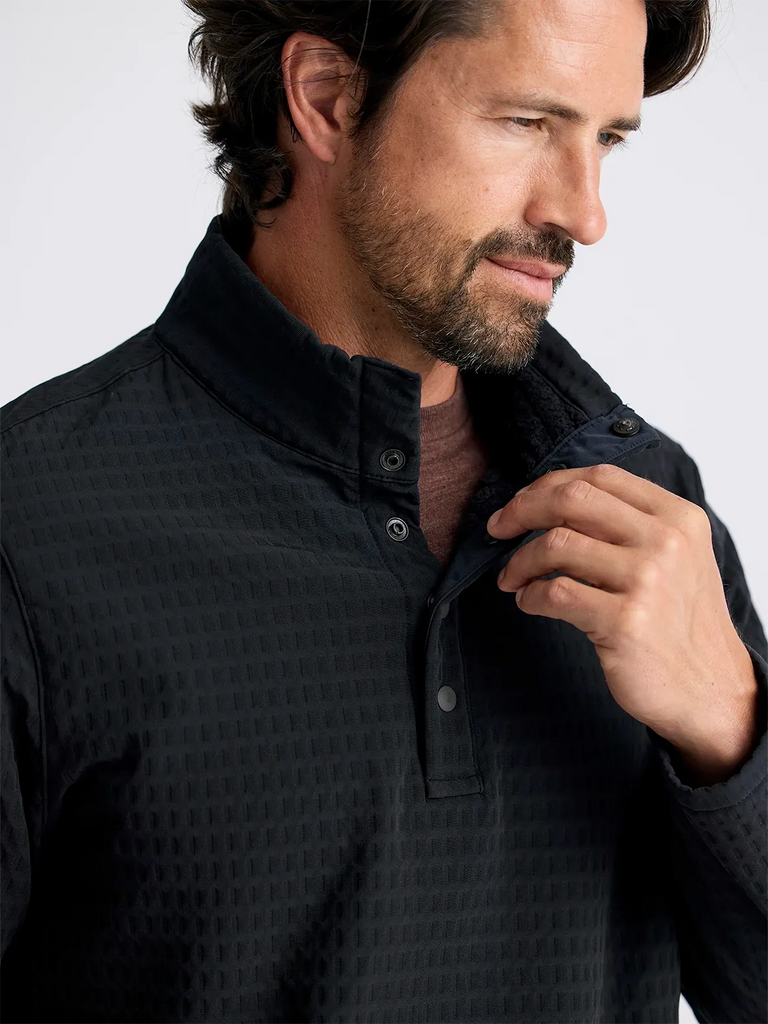 Free Fly Mens Sweatshirt Gridback Fleece Snap Pullover