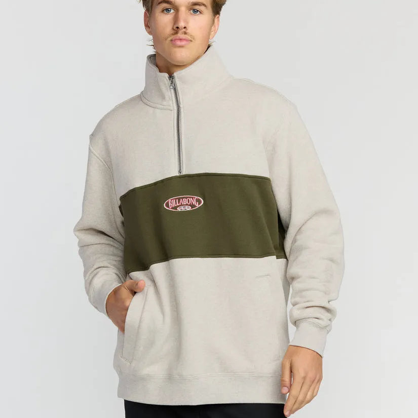 Billabong Mens Sweatshirt Bad Dog 3/4 Zip Mockneck
