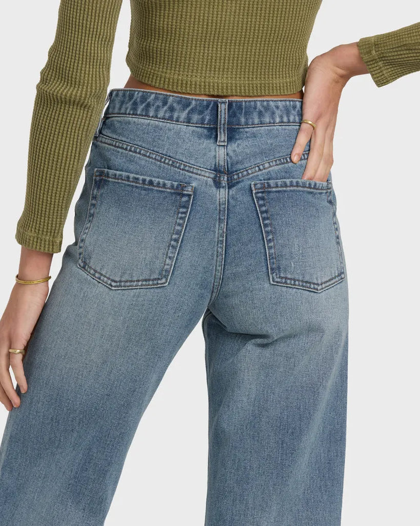 Billabong Womens Pants Free Fall Flare Denim