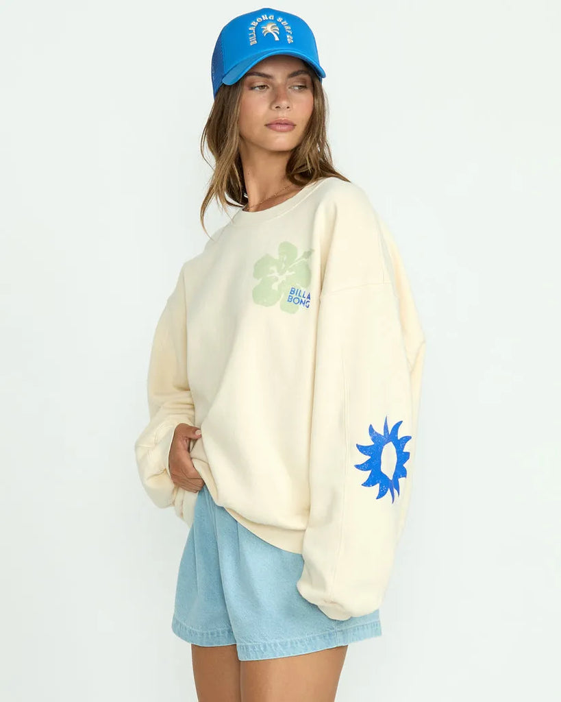 Billabong Womens Sweatshirt Water Signs Kendal Crewneck