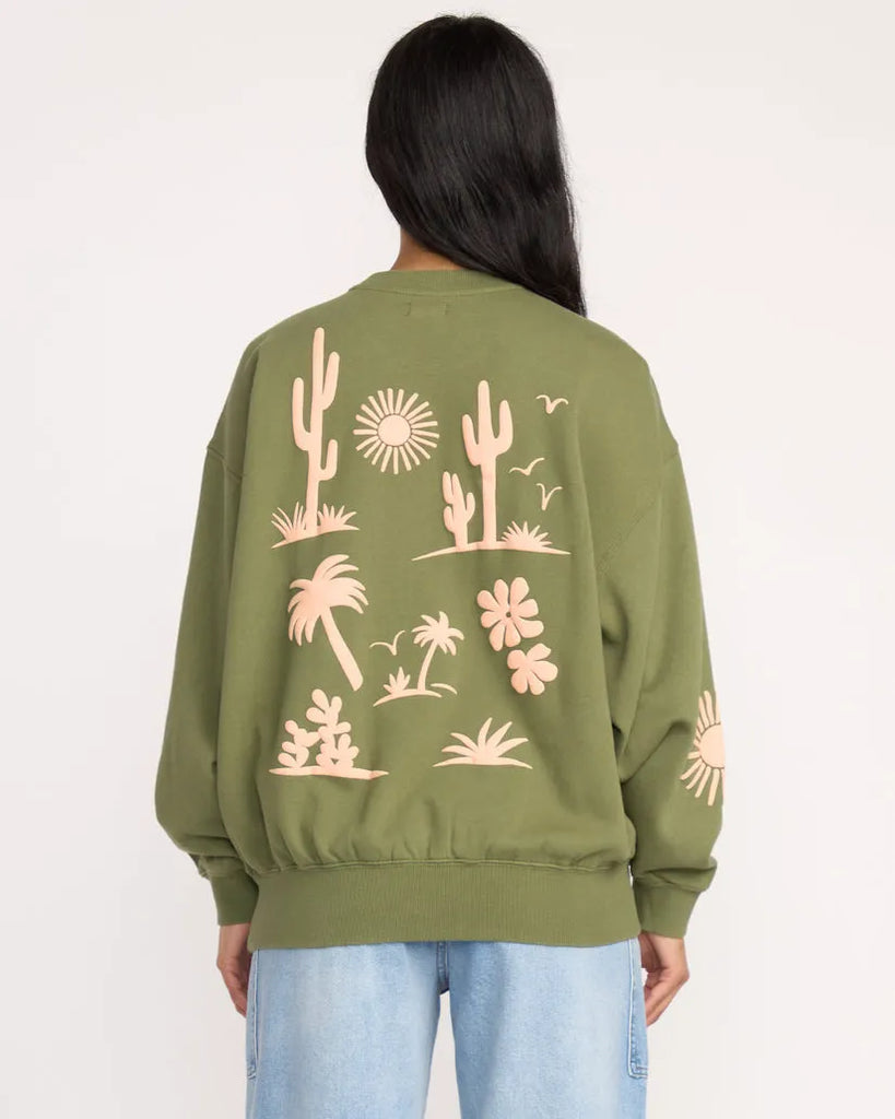 Billabong Womens Sweatshirt Sun Wave Livin Kendal Crewneck