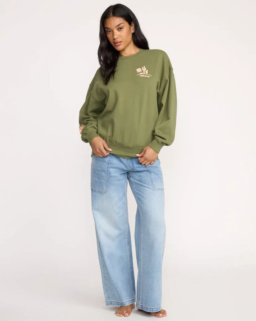 Billabong Womens Sweatshirt Sun Wave Livin Kendal Crewneck