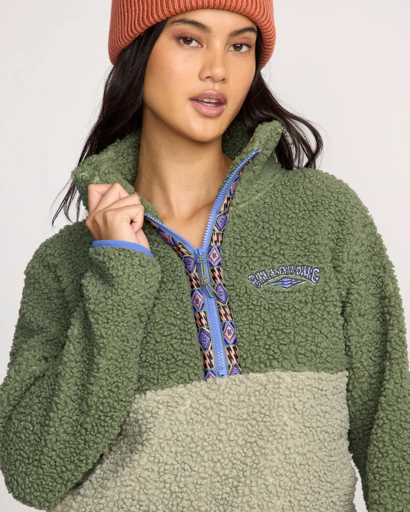 Billabong Womens Sweatshirt Horizon Mock Neck Half Zip
