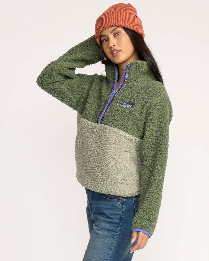 Billabong Womens Sweatshirt Horizon Mock Neck Half Zip